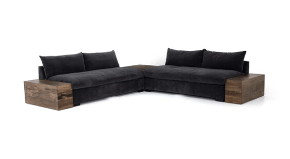GRANT 2-PC SECTIONAL W/CORNER+END TABLE