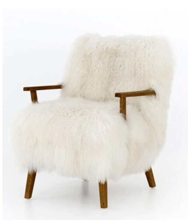 ASHLAND ARMCHAIR-MONGOLIA CREAM FUR