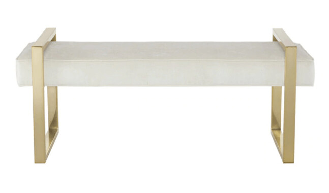 JEREMEY METAL & FABRIC BENCH