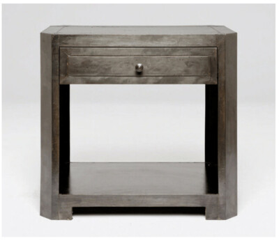 WALLACE NIGHT STAND ZINC FINISH