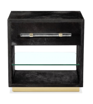 COCOH BEDSIDE CHEST - BLACK/ BRASS