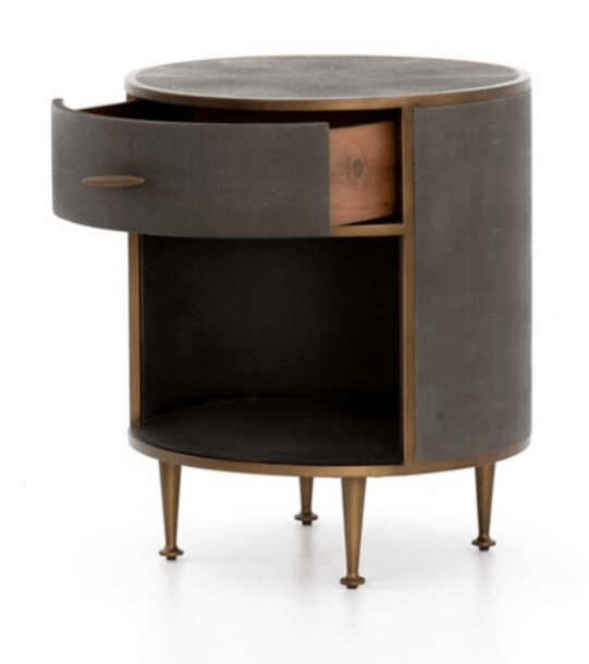 SHAGREEN ROUND NIGHTSTAND