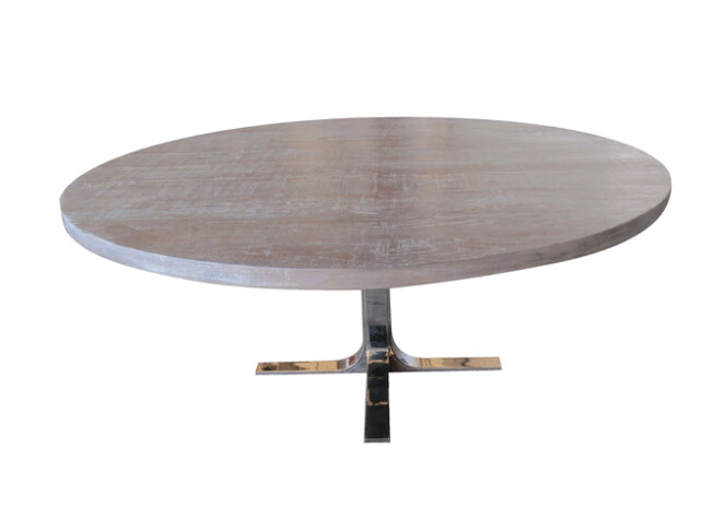 HAZEN ROUND RUSTIC GREY FINISH ROUND 60"