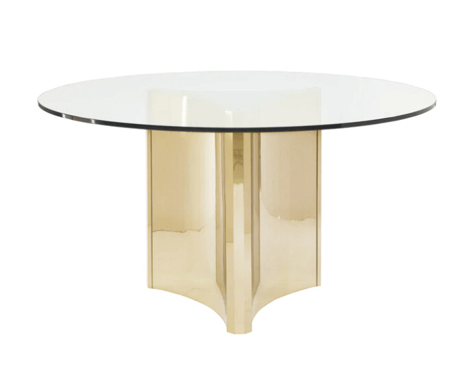 AUBREY ROUND DINING TABLE W/ GLASS