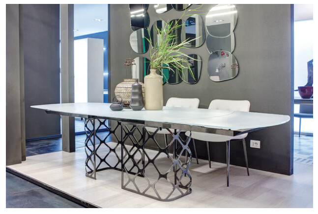 MAJESTY GLASS TOP DINING TABLE