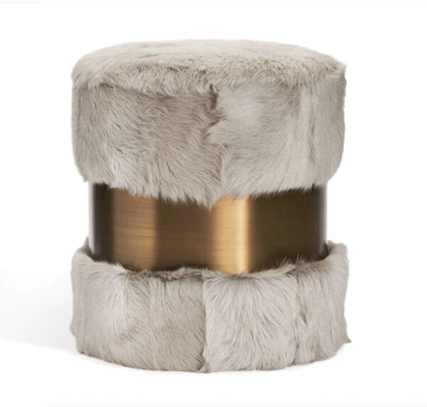 SALASKI STOOL - GREY GOAT/ BRONZE