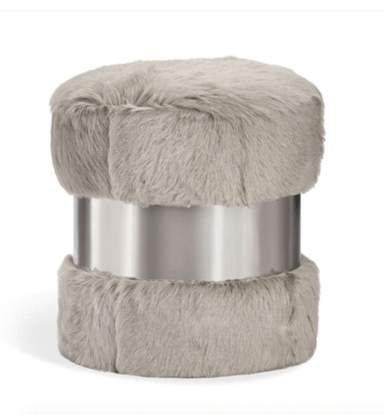 SALASKI STOOL - GREY GOAT/ NICKEL