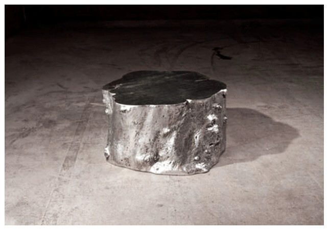 LOG COFFEE TABLE SILVER LEAF