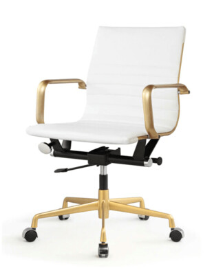 VEGAN WHITE LEATHER OFFICE CHAIR
