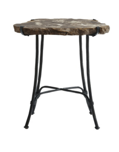 PETRIFIED WOOD SLAB SIDE TABLE