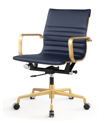 VEGAN LEATHER BLUE OFFICE CHAIR