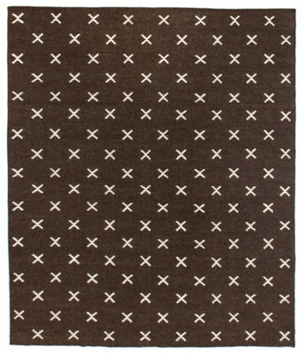 DARK BROWN CROSS RUG