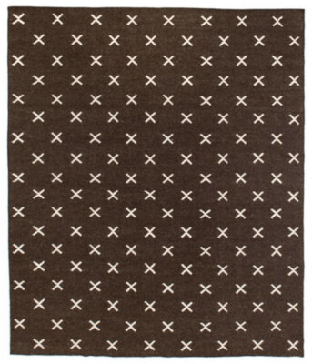 DARK BROWN CROSS RUG