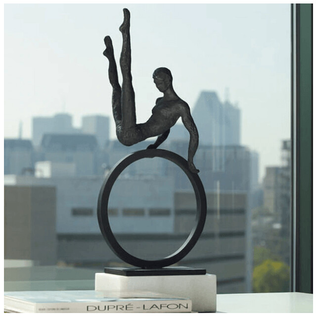 GYMNAST MAN SCULPTURE WITH BASE