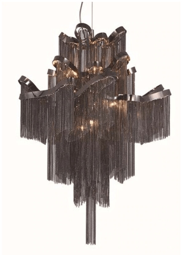 BLACK STEEL DRIP DROP LUXI CHANDILER