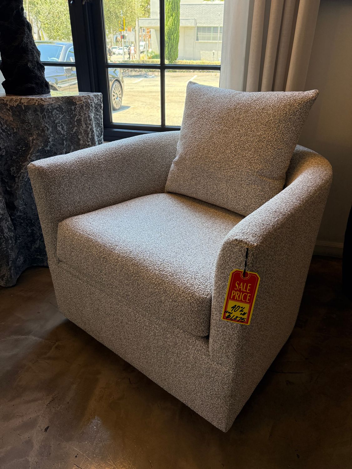Chenille Swivel Chair