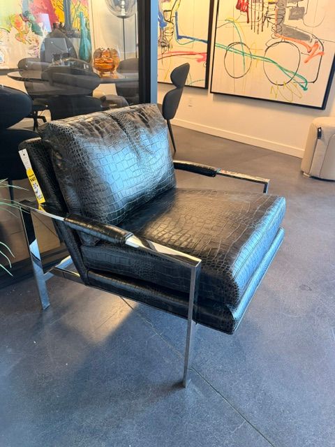 FAUX EMBOSSED ALLIGATOR CHAIR