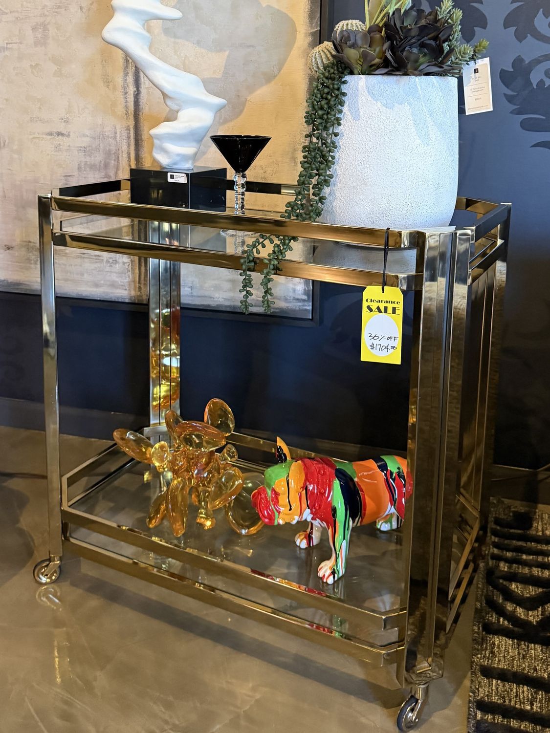 BRASS BAR CART