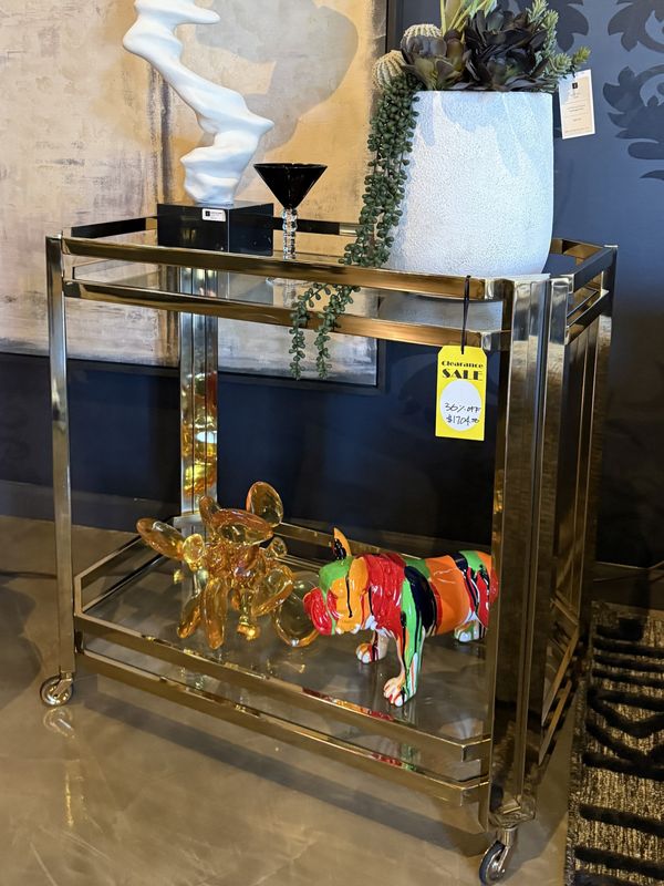 BRASS BAR CART
