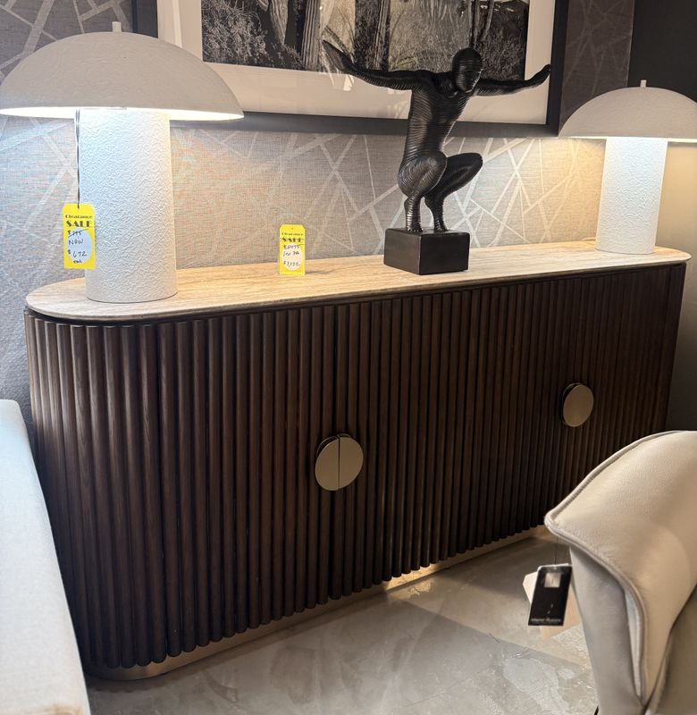 CHANNELED WOOD CREDENZA