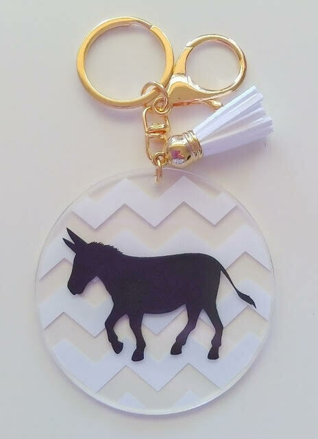 Acrylic Donkey Keyrings (White) Acrylic Donkey Keyrings (White)