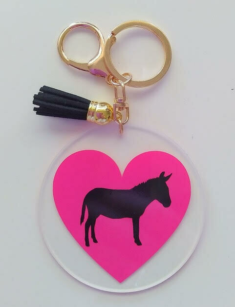 Acrylic Donkey Keyrings (Pink) Acrylic Donkey Keyrings (Pink)