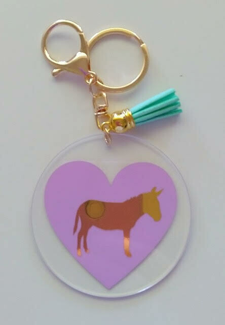 Acrylic Donkey Keyrings (Purple) Acrylic Donkey Keyrings (Purple)