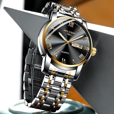Belushi Man&#39;s stainless steel watch waterproof quartz movement
