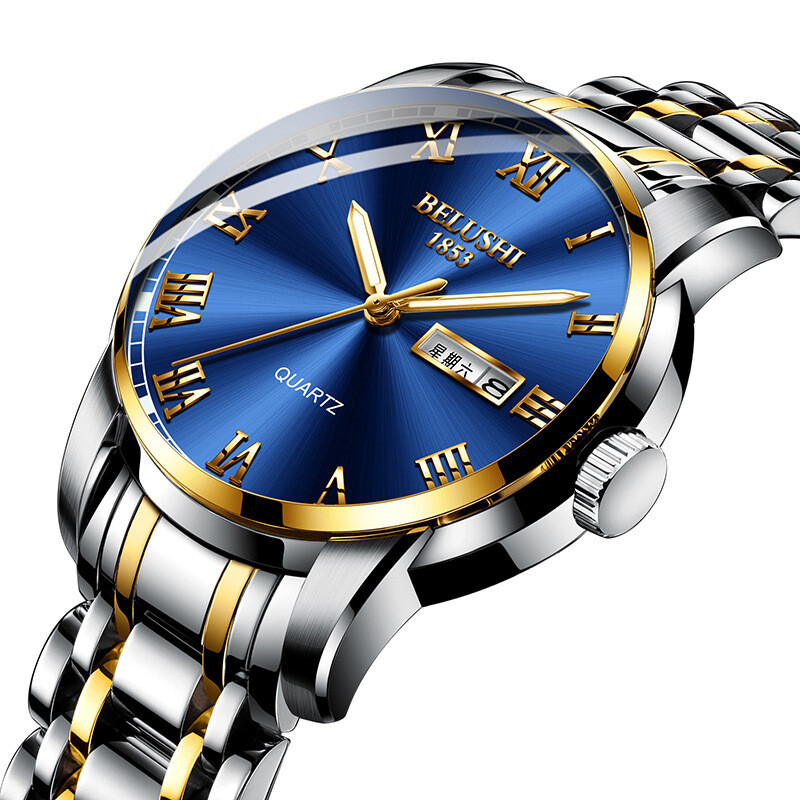 Belushi Man&#39;s stainless steel watch waterproof quartz movement
