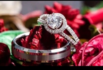 WEDDING RINGS COUPLES SET STERLING SILVER