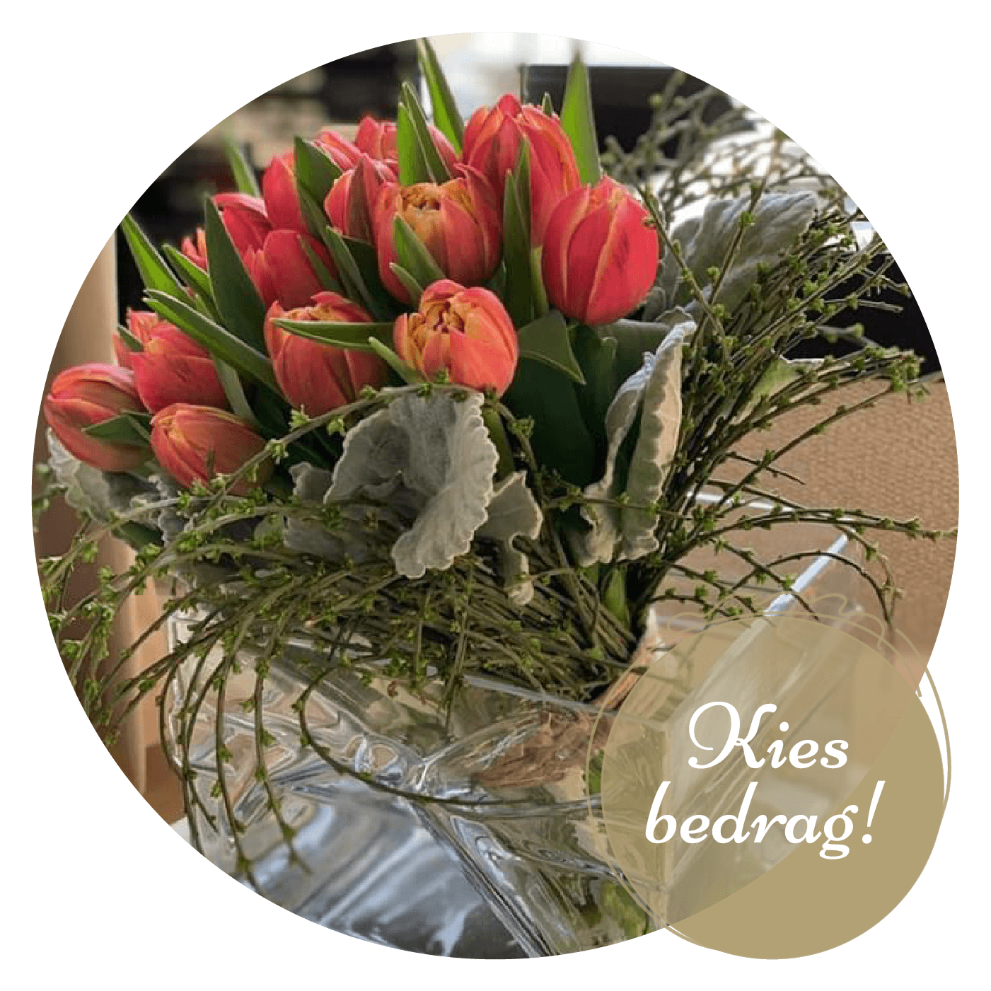 Tulpenboeket met groen Tulpenboeket met groen