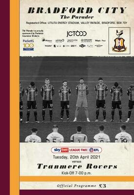Bradford City v Tranmere Rovers - 20/04/21