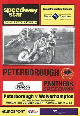 Peterborough Panthers v Wolverhampton Wolves - 04/10/21
