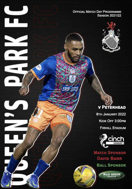 Queen's Park v Peterhead - 08/01/22