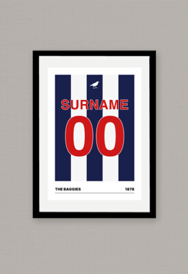 A4 Personalised Shirt Poster - West Bromwich Albion