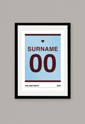 A4 Personalised Shirt Poster - Heart of Midlothian 2