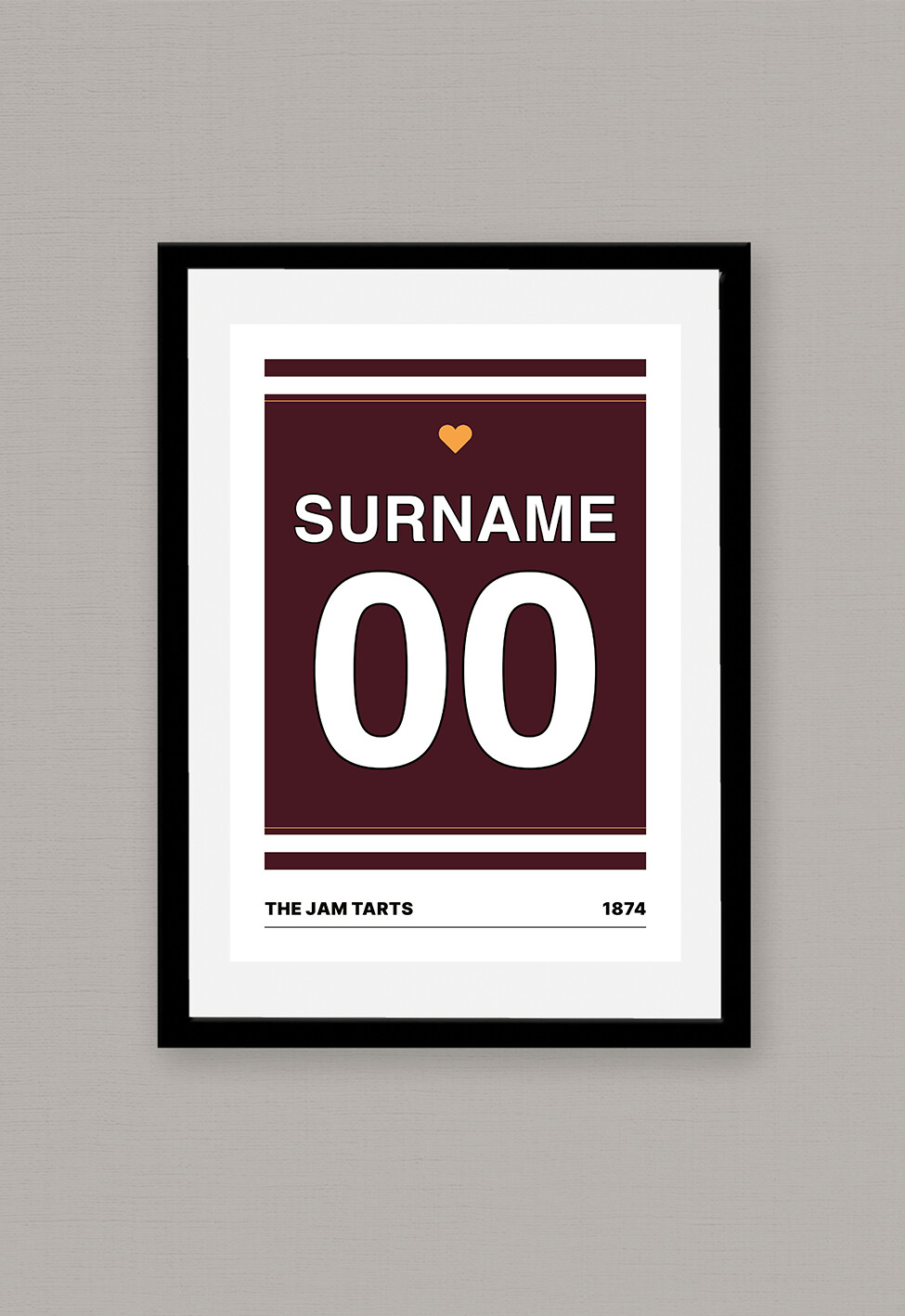 A4 Personalised Shirt Poster - Heart of Midlothian 1