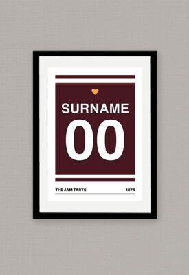 A4 Personalised Shirt Poster - Heart of Midlothian 1