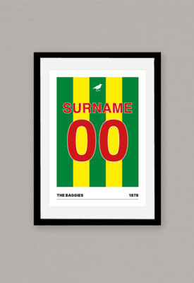 A4 Personalised Shirt Poster - West Bromwich Albion 2