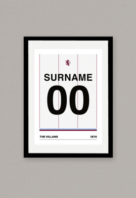A4 Personalised Shirt Poster - Aston Villa 2