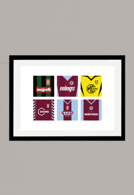 A4 POSTER - Aston Villa Player Shirt Sponsors Poster