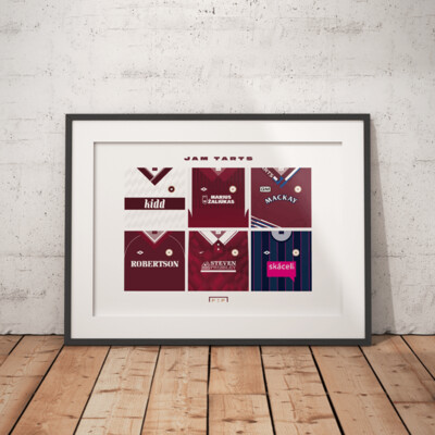 A4 POSTER - Heart of Midlothian Player Shirt Sponsors Poster