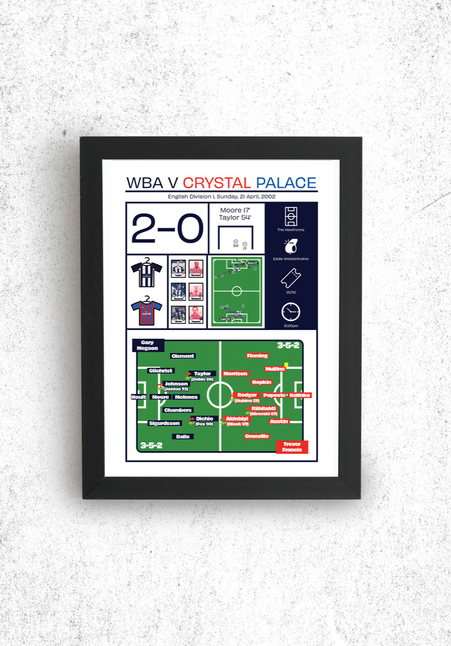A4 POSTER - WBA v Crystal Palace - Memory Match