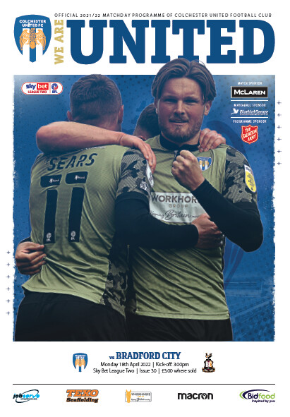 Colchester United v Bradford City - 18/04/22