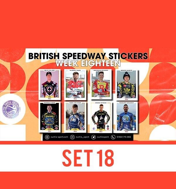 British Speedway Stickers - SHEET EIGHTEEN
