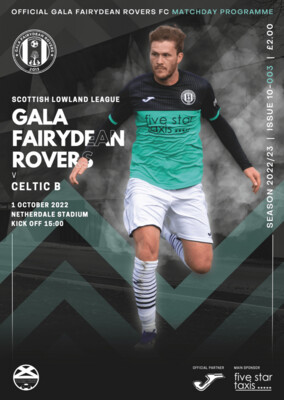 Gala Fairydean Rovers v Celtic B - 01/10/22