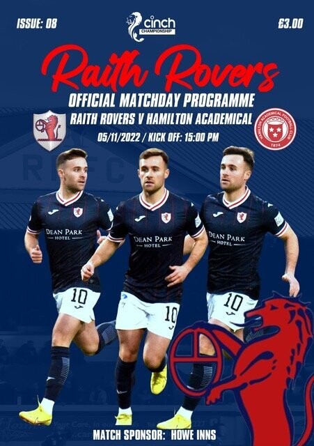 Raith Rovers v Hamilton Academical - 05/11/22