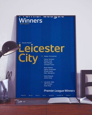 A4 POSTER - Leicester City Premier League Winners