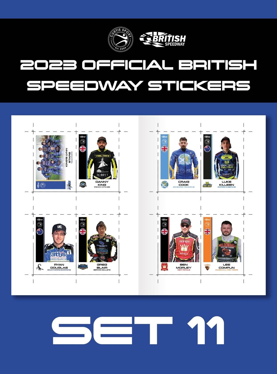 2023 Official British Speedway Stickers - Set 11