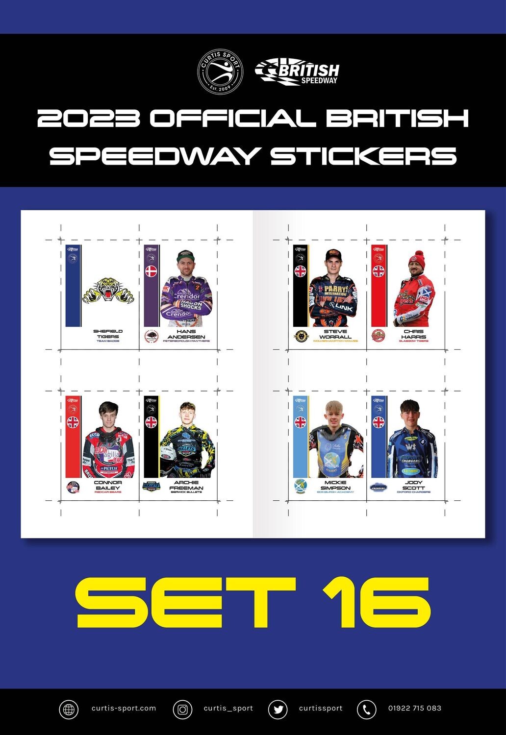 2023 Official British Speedway Stickers - Set 16